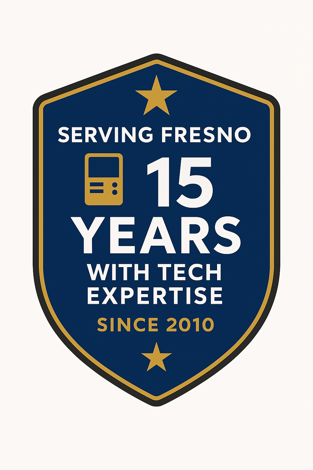 PC Station Inc Trust Badge - 15 Years Serving Fresno